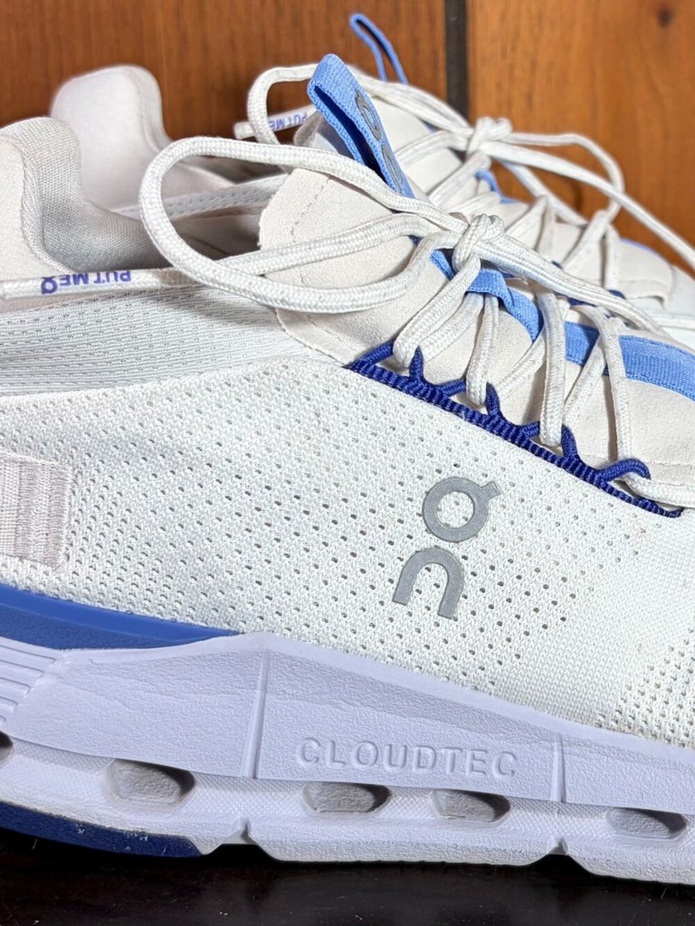 On Cloudnova Undyed White Heather Mesh Women Sz 9.5 Lightweight Sneakers - EUC